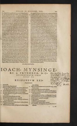 Ioach. Mynsingeri A Frundeck ... Responsorum Iuris Decas III.
