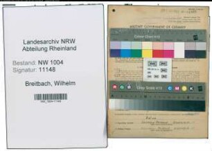 Entnazifizierung Wilhelm Breitbach , geb. 24.02.1898 (Schlosser)