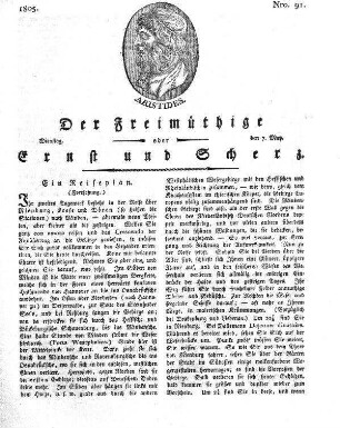 Nro. 91, Dienstag, den 7. May 1805