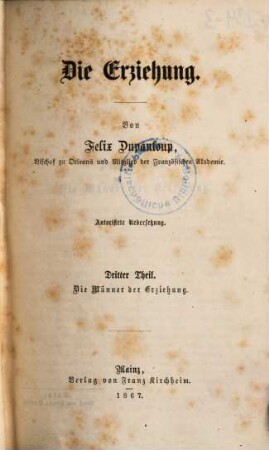 Die Erziehung, 3. Die Männer der Erziehung