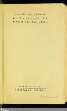 Von Versailles nach Versailles