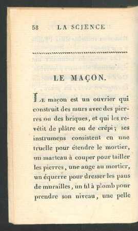 Le maçon.