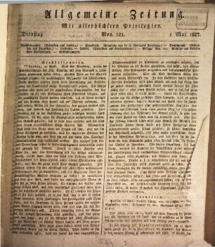 Allgemeine Zeitung. 1827, 5 - 8