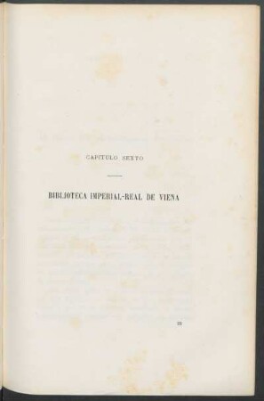 Capítulo sexto - Biblioteca Imperial-Real de Viena