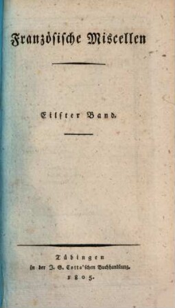 Französische Miscellen. 11. 1805
