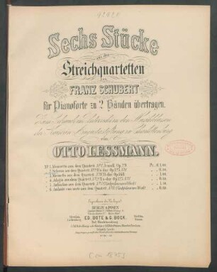No. 2: Scherzo aus dem Quartett No. 2 : op. 125