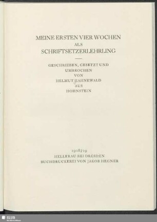 Meine ersten vier Wochen als Schriftsetzerlehrling