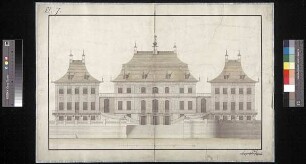 Aufriss der Elbseite des Wasserpalais