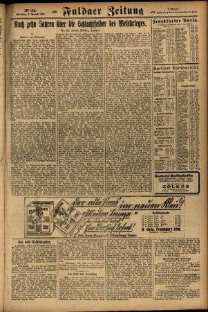 Zweite Ausgabe vom Samstag, den 09. August 1924.
