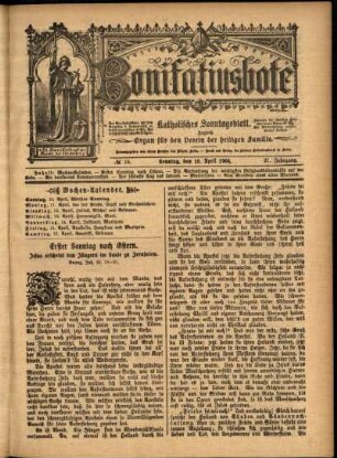 Erste Ausgabe vom Sonntag, den 10. April 1904.