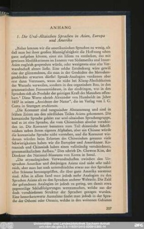 1. Die Ural-Altaischen Sprachen in Asien, Europa und Amerika