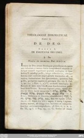 Caput I. De Existentia Dei Unius.