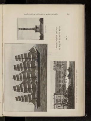 Fünfmast-Vollschiff „Preußsen" im Vergleich zu Berliner Bauten.