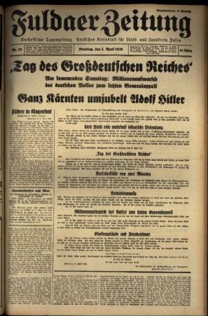Ausgabe vom Dienstag, den 05. April 1938.