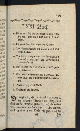 449-481, LXXI. Brief. - LXXIII. Brief.