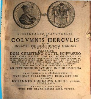 Diss. ... de columnis Herculis