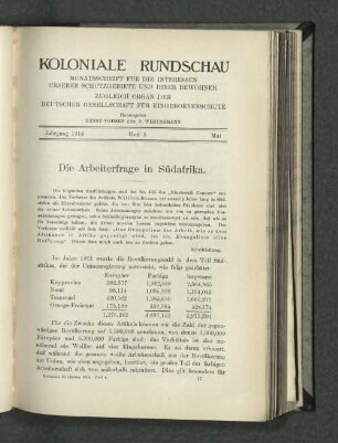 Die Arbeiterfrage in Südafrika.