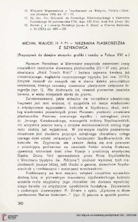 3: Nieznana płaskorzeźba z Szydłowca : Przyczynek do dziejów stosunku grafiki i rzeźby w Polsce XVI w