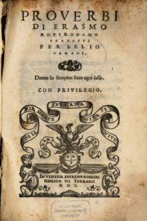 Proverbi Di Erasmo Roterodamo