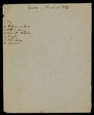Pandekten Wintersemester 1847/48. [Hörerliste]