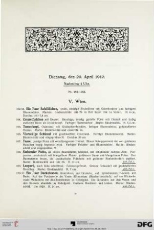 Dienstag, den 26. April 1910. Nachmittag 4 Uhr (Nr. 162-282)
