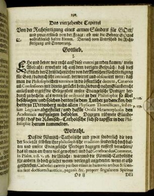Das vierzehende Capittel Von der Rechtfertigung eines armen Sünders für Gott [...]