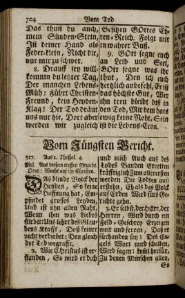 Vom Jüngsten Gericht. - Von der Ewigkeit.