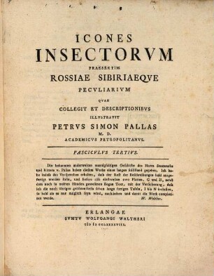 Icones Insectorvm Praesertim Rossiae Sibiriaeque Pecvliarivm