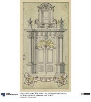 Portal in Aufriss und Grundriss