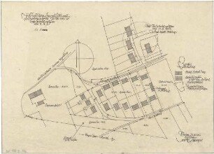 Gsaenger, Gustav; Moosburg - Bonau (Bayern); Krisensiedlung - Südwest, Baulinienplan Pl. Nr. 1153-55, siehe Bebauungsplan vom 8.5.1951 (Lageplan)