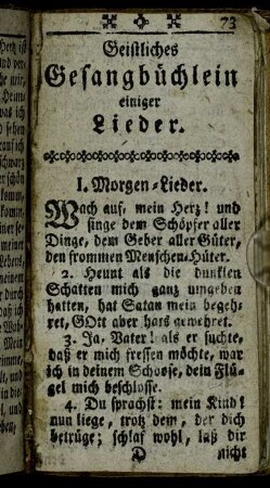 Geistliches Gesangbüchlein einiger Lieder.