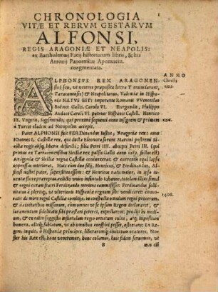 De dictis et factis Alphonsi Regis Aragonum libri IV : Cum respondentibus regum ac principum illius aetatis, Germanicorum potissim dictis et factis similibus