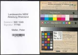 Entnazifizierung Peter Meller , geb. 14.09.1890 (Drogist)