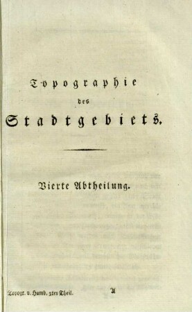Topographie des Stadtgebiets. Vierte Abtheilung.
