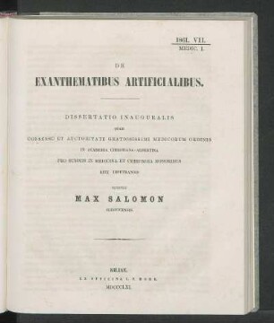 VII. [Dissertationen.]