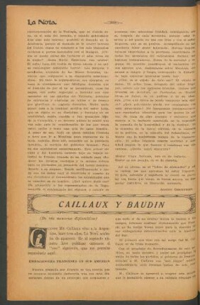 Caillaux y Baudin : (De mis memorias diplomáticas)