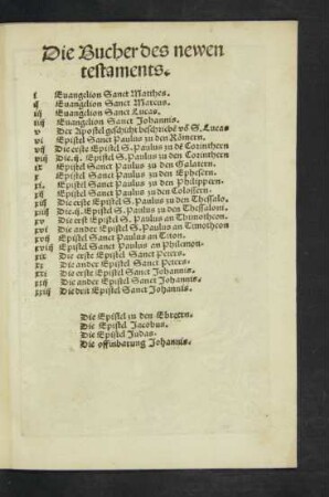 Die Bucher des newen testaments.