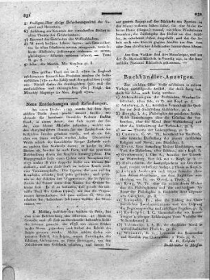 Neue Entdeckungen und Erfindungen.