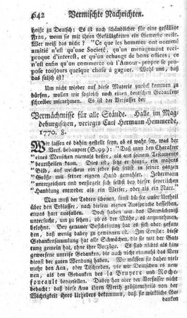 Vermächtnisse für alle Stände.