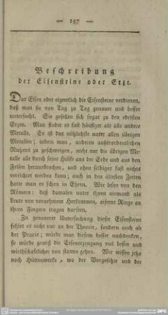 Beschreibung der Eisensteine oder Erze