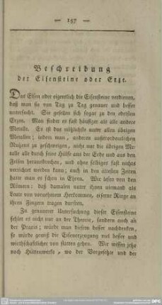 Beschreibung der Eisensteine oder Erze