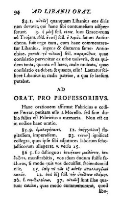 Ad Orat. Pro Professoribus [ff.]