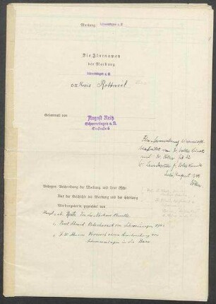 Fragebogen und 3 Karten Schwenningen am Neckar, OA Rottweil (Kreis Rottweil)