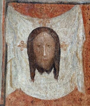 Frankfurter Wandmalerei der Kreuzigung Christi — Schweißtuch der heiligen Veronika