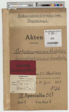 Anforderungen aus Anlaß der Einbruchsaktion und Gewaltakte: Bd. 2