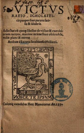 Victus ratio, scholasticis pauperibus paratu facilis et salubris