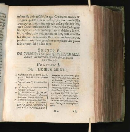 Sectio V. De Theocratiae sive Reipublicae Mundanae Administratione ...