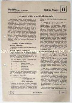 Informationsblatt der NSDAP-Gauleitung Sachsen (Amt für Erzieher) zur Organisation des Amtes