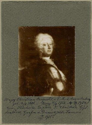 Bildnis von Christian August (1696-1754) Herzog von Schleswig-Holstein-Sonderburg-Augustenburg
