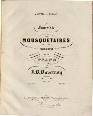 Fantaisie sur Les mousquetaires de la reine d'Halévy : pour piano ; op. 160